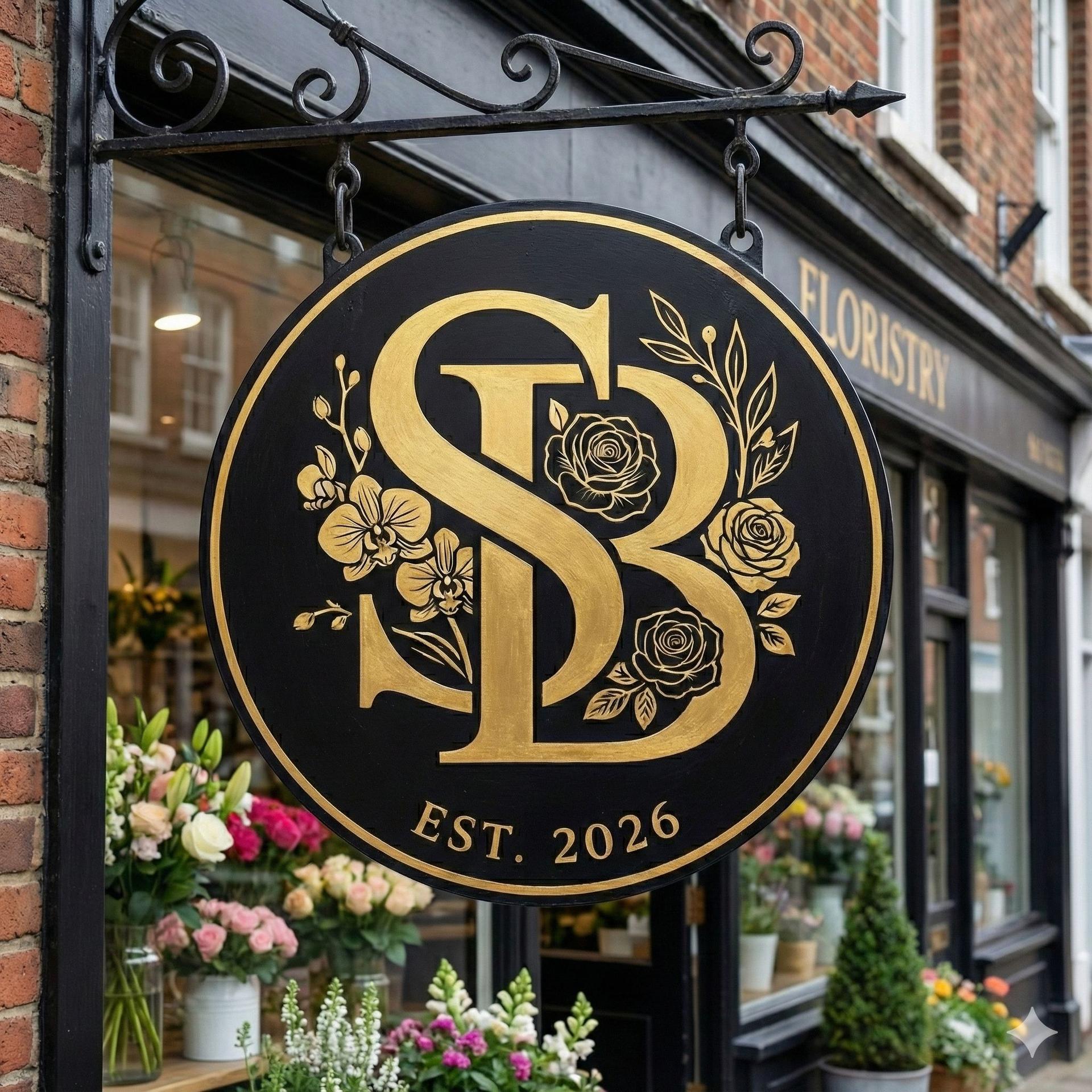 SB Floristry Shop Sign